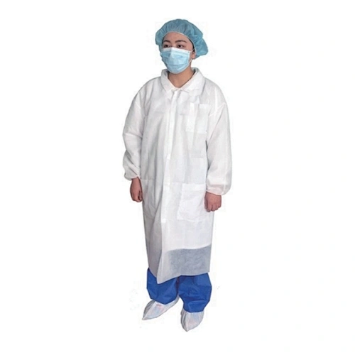 Non Woven Lab Coat With Turndown Collar