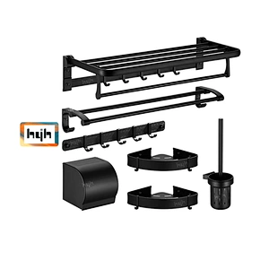 Perforated Space-Free Aluminum Towel Rack Toilet Bathroom Bathroom Hardware Pendant Set