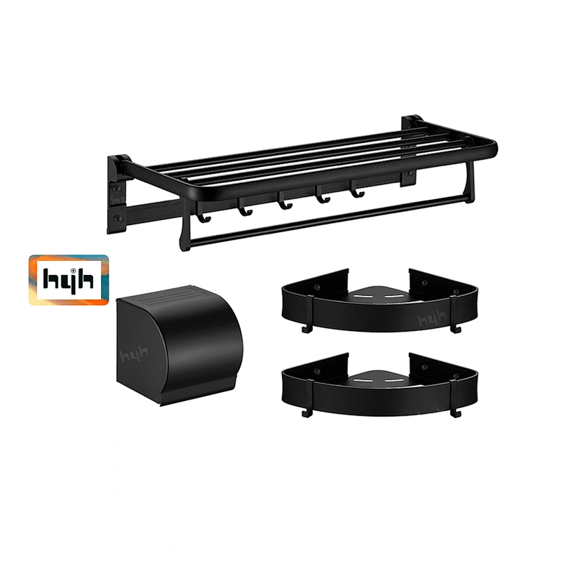 Aluminium Bathroom Accessories Black Modern Washroom Pendant Set