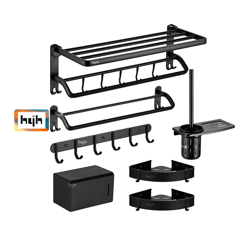 Bathroom Aluminium advanced black 6 suit hardware spray paint  bath pendant