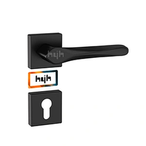 Guangdong-hyh Hot Sale Zinc Alloy Wooden Door Lock Handle, Interior Door Handle Black For Home Doors