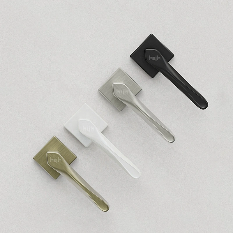 Guangdong-hyh Hot Sale Zinc Alloy Wooden Door Lock Handle, Interior Door Handle Black For Home Doors