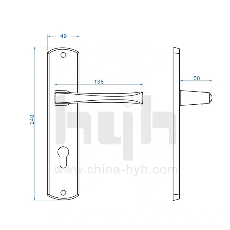 Guangdong-hyh Hardware South America Zinc High Quality Polish Chrome Modern Entrance Modern Door Handle