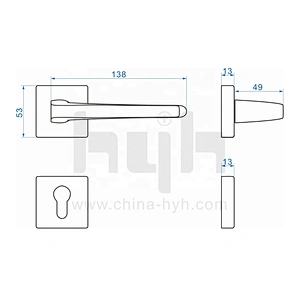 Guangdong-hyh Modern Stylish Design Zinc Security Quality Wooden Interior Door Handle Front Door Handles Wholesale For Door