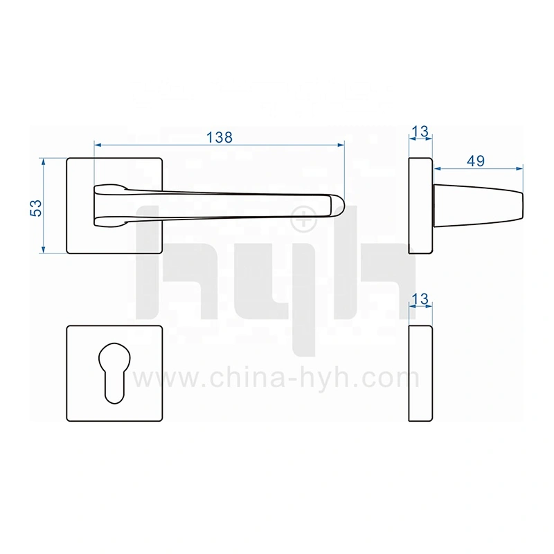 Guangdong-hyh Modern Stylish Design Zinc Security Quality Wooden Interior Door Handle Front Door Handles Wholesale For Door