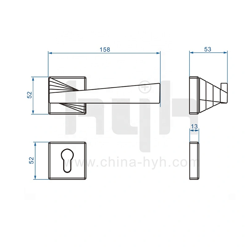 hyh New Zinc Alloy Leverset Industrial Door Handles For Exit Door Outside Exterior Door