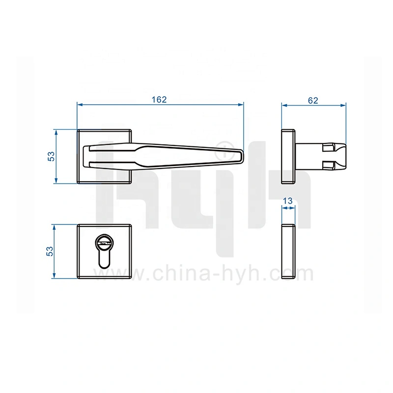 Guangdong-hyh Hardware Interior Traditional Wooden Lever Entrance Luxury handle Exterior Door Handle