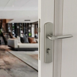 Guangdong-hyh Hardware One Piece Brush Matt-Black Modern Lever Plate Door Handle