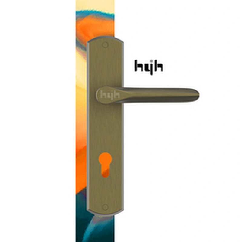 Guangdong-hyh Hardware One Piece Brush Matt-Black Modern Lever Plate Door Handle