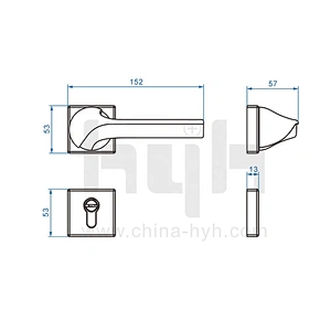 Guangdong-hyh Hardware Wooden Modern Interior  Door Handle black door handle
