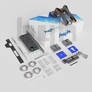 hyh Patent Zinc High Quality Door Lever Handle Set, Interior Door Locks And Handles, Rose Door Handle Matt Black