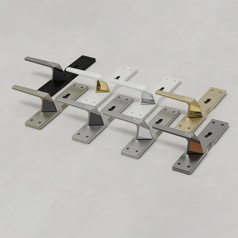 hyh New Patent Fancy Zinc Alloy Bedroom Plate Door Handle With Whole sale Price
