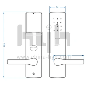 hyh digital apartment door lock with password access