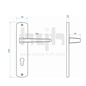 Lever Mortise Lock Door Handle For Security Door With Plate Lock