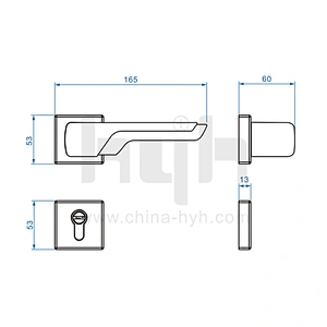 hyh Rose Gold Internal Round Door Handle/ Lock Front Door Handle Lock Set Luxury Matt Black Door Handle With Lock