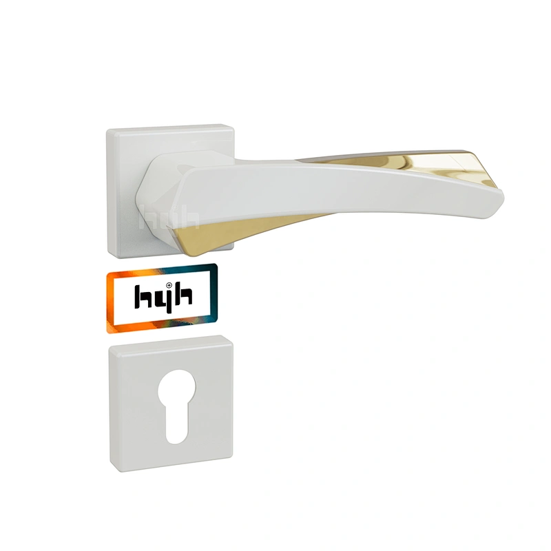 hyh Patent Zinc High Quality Door Lever Handle Set, Interior Door Locks And Handles, Rose Door Handle Matt Black