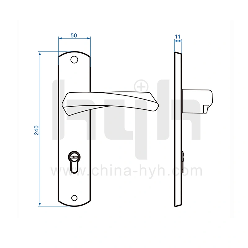 Newest Fashional Design Attractive Price Entrance Plate Wooden Lever Door Handle