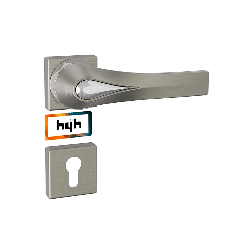 hyh Metal Lever Complete Set Of Bathroom Black Lock Door Handle