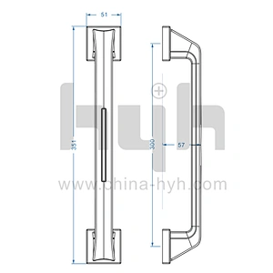 Fancy Zinc Alloy Hotel Entrance Glass Door Gate Pull Handle For Bank or Hotel Lobby Door
