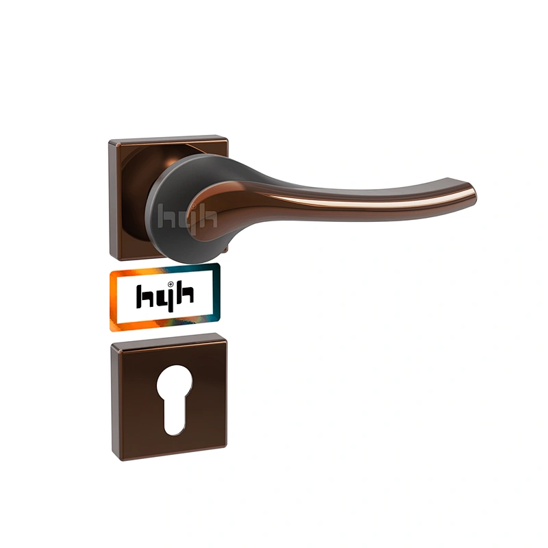 hyh Wooden Internal Lever Bathroom Gold Lock Door Handle With Handle