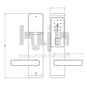 hyh RFID card access apartment door lock