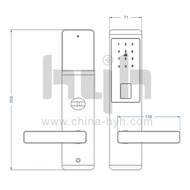 hyh RFID card access apartment door lock