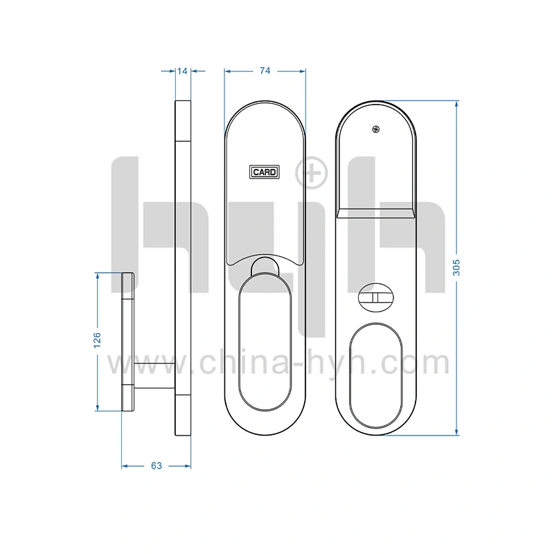 hyh Electronic Smart Rfid Hotel Room Card Door Lock Work With Hotel System