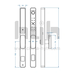 hyh narrow keypad zinc alloy smart door lock