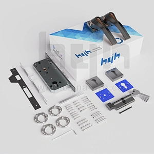 hyh Metal Lever Complete Set Of Bathroom Black Lock Door Handle