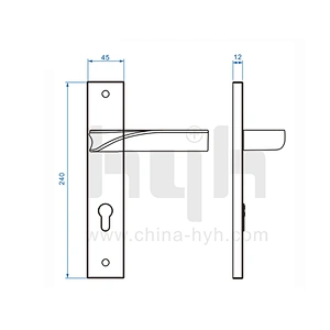 Top Quality Patent Design ModernType  ZInc Alloy Plate Door Handle