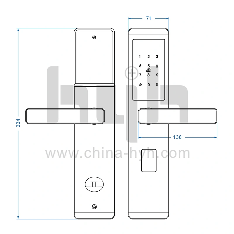 hyh smart door lock for apartment with TTLock app control