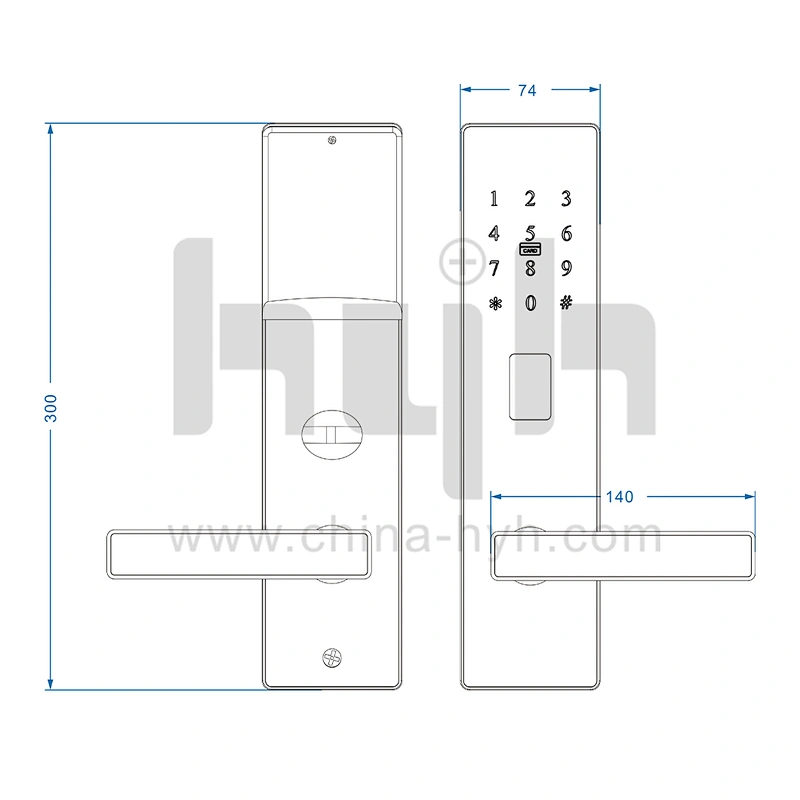 hyh digital password unlock door lock for hotel
