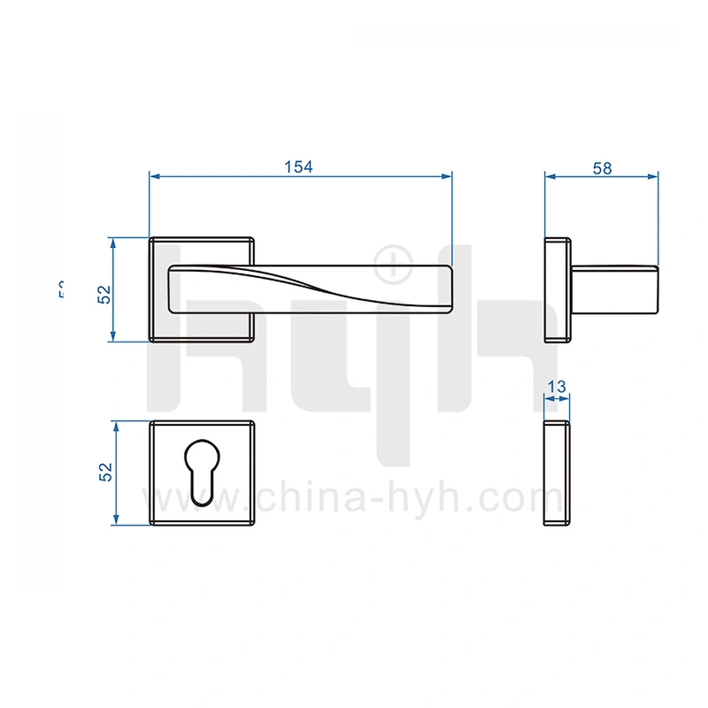 hyh Munufactury New Patent Design Mortise Modern Luxury Door Lock