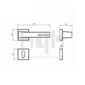 hyh Original New Fashion Zinc Alloy Modern Design Door Handle For Room Door