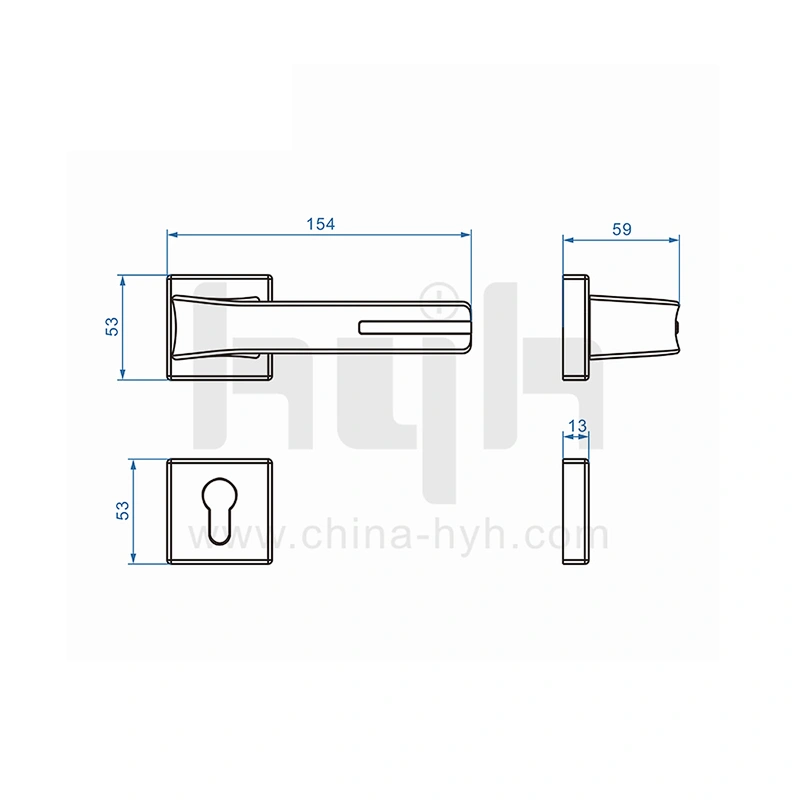 hyh Original New Fashion Zinc Alloy Modern Design Door Handle For Room Door