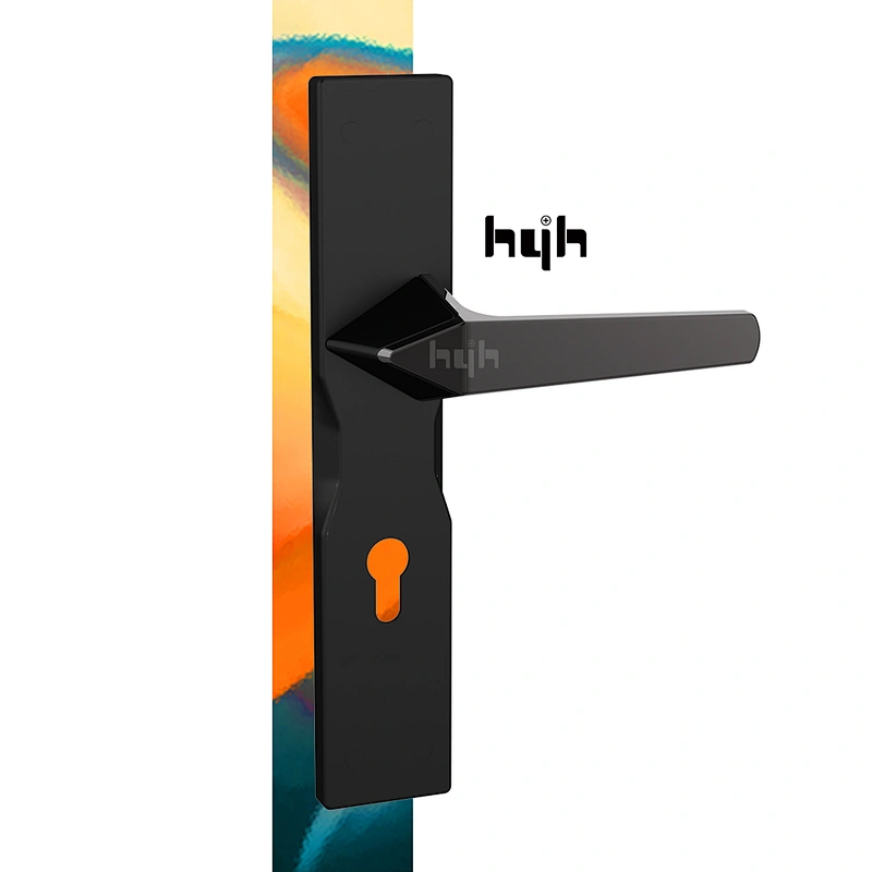 hyh New Patent Fancy Zinc Alloy Bedroom Plate Door Handle With Whole sale Price