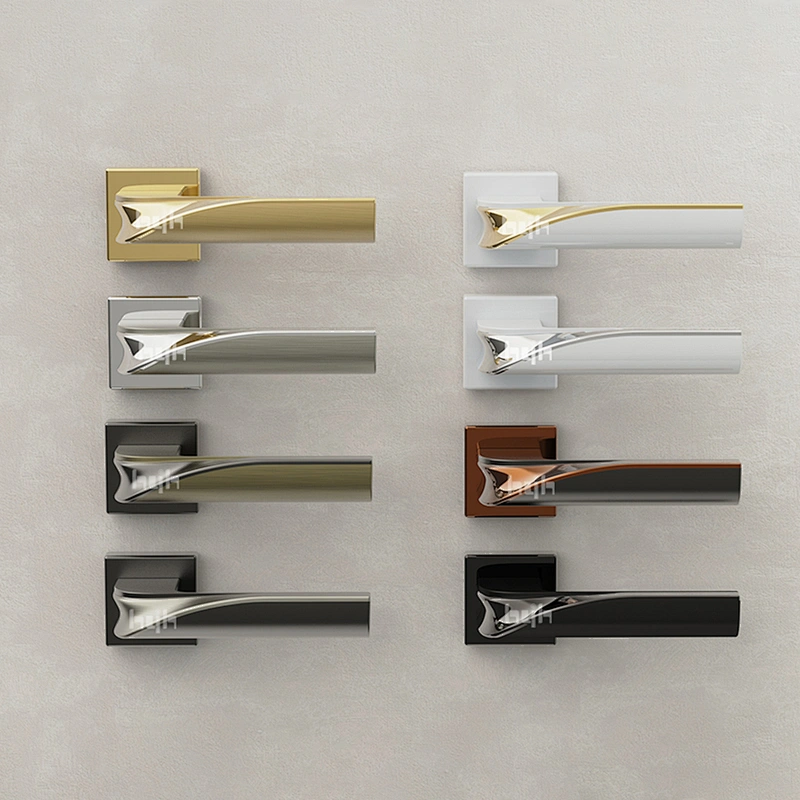 Latest Zinc Alloy Luxury Wooden Security Mortise Main Door Handle Design Modern Black Lever Door Handle And Locks
