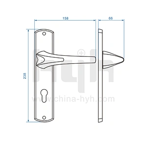 Zamak Special Modern Lever Entrance Door Handle For Villa Doors