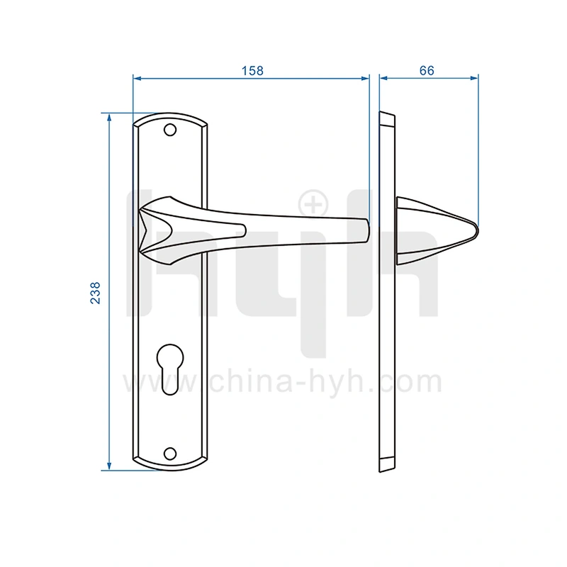 Zamak Special Modern Lever Entrance Door Handle For Villa Doors