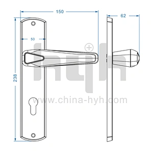 New Italy Style Zamak Double Open Glass Door Sliding Door Pull Handles