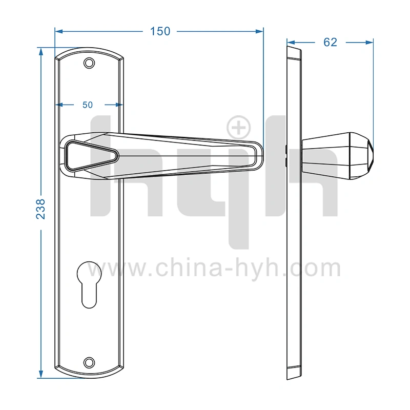 New Italy Style Zamak Double Open Glass Door Sliding Door Pull Handles
