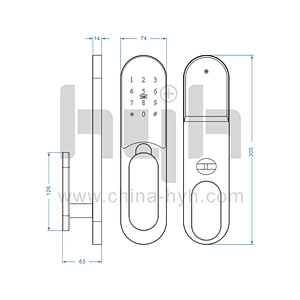 hyh card access smart door lock
