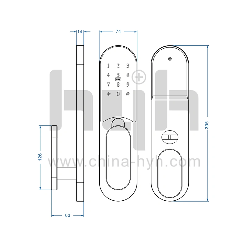 hyh card access smart door lock