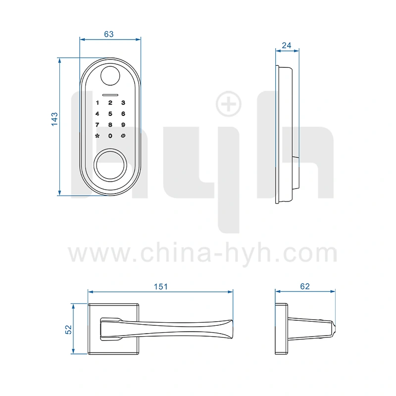 Fingerprint Digital Key Card Security Home Smart Deadbolt Door Lock