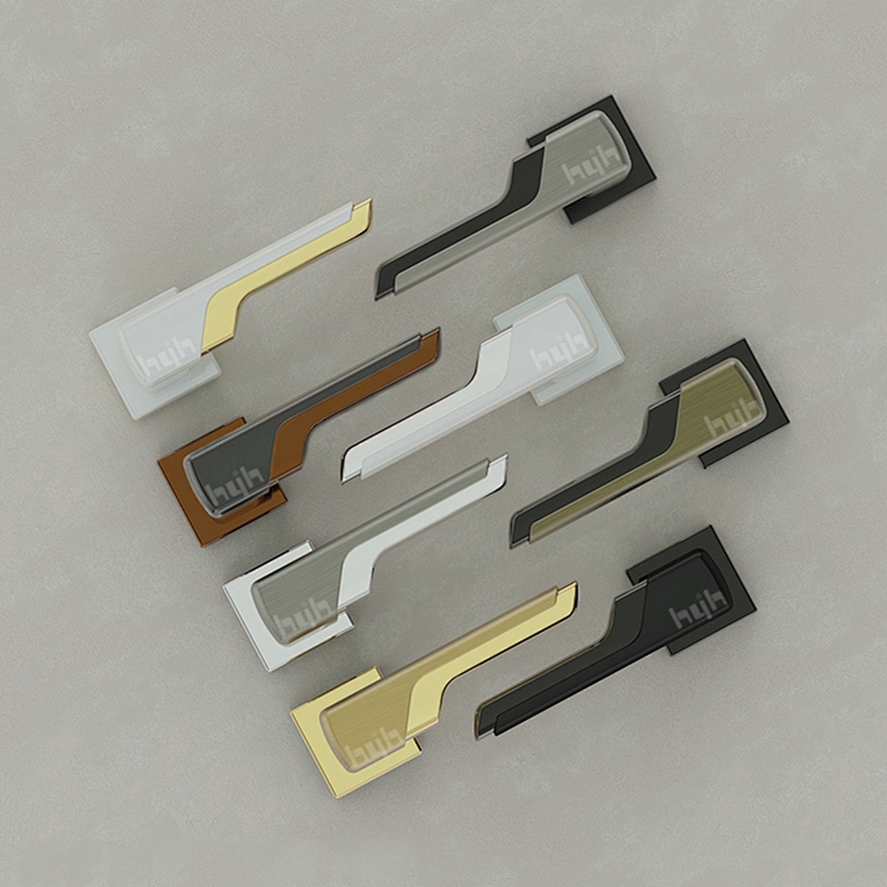 hyh Rose Gold Internal Round Door Handle/ Lock Front Door Handle Lock Set Luxury Matt Black Door Handle With Lock