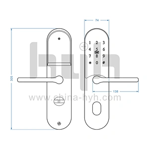 hyh password unlock smart door lock