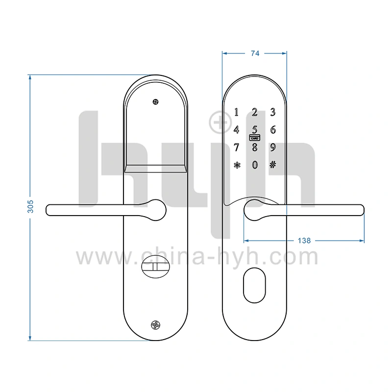 hyh password unlock smart door lock