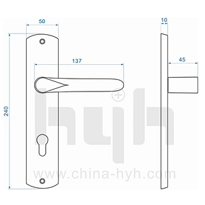 Zinc Alloy Fashion Custom Front Wooden Handle Door Lock Set Handle