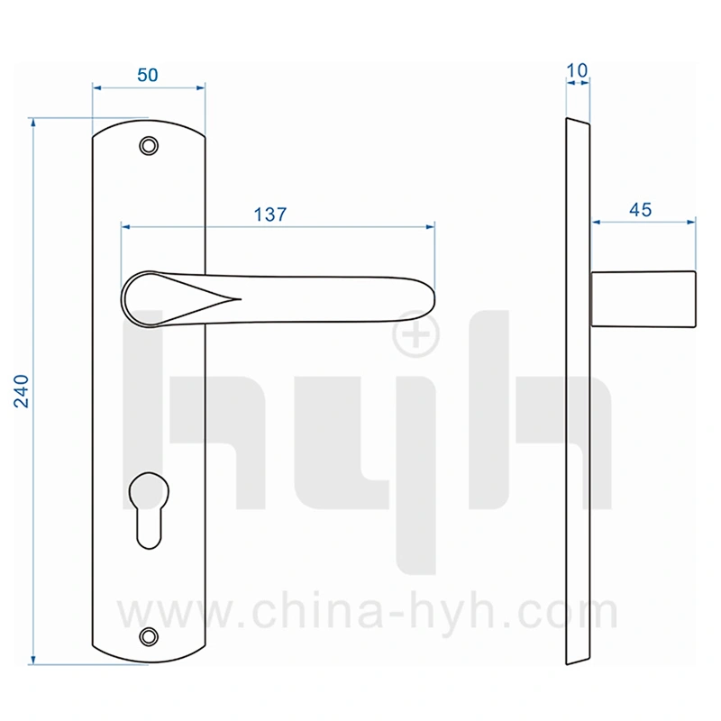 Zinc Alloy Fashion Custom Front Wooden Handle Door Lock Set Handle