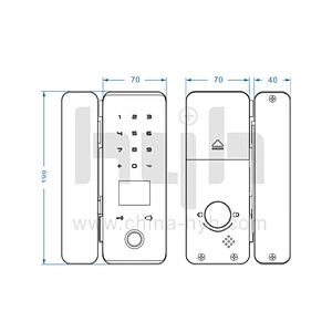 hyh Waterproof Glass Door Smart Lock for Showroom Office